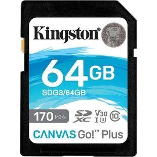 Kingston 64GB SDXC Canvas Go Plus 170R C10 UHS-I U3 V30 Модуль флеш-пам'яті 585 фото