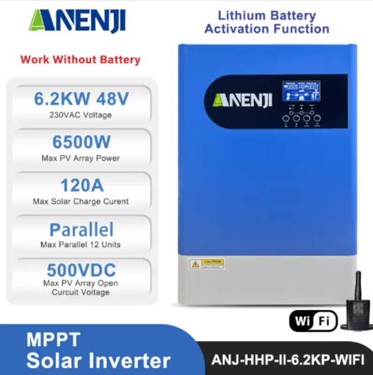 Гібридний інвертор 6.2 кВт ANENJI ANJ-HHP-II-6.2KP-WIFI 155 фото