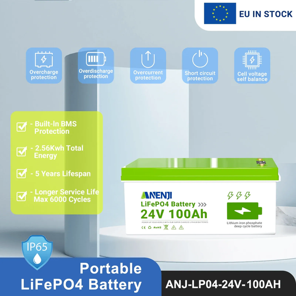 24V 100AH ​​LiFePO4 акумулятор, глибоких циклів, літій-залізо-фосфатний акумулятор 955 фото