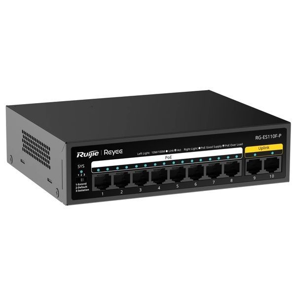 Ruijie Reyee RG-ES110F-P 10-портовий 10/100Мб некерований PoE 614 фото