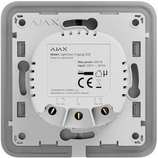 Ajax&nbsp;LightCore&nbsp;(1-gang)&nbsp;[55]&nbsp;(8EU) Реле для одноклавішного вимикача 866 фото