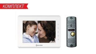 Комплект відеодомофона Qualvision QV-IDS4793 White + QV-ODS416BE / F Grey 933 фото